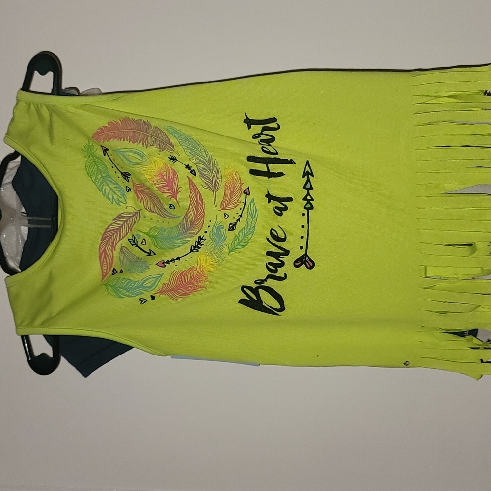 NWT Brave at Heart muscle top fringe bottom girls